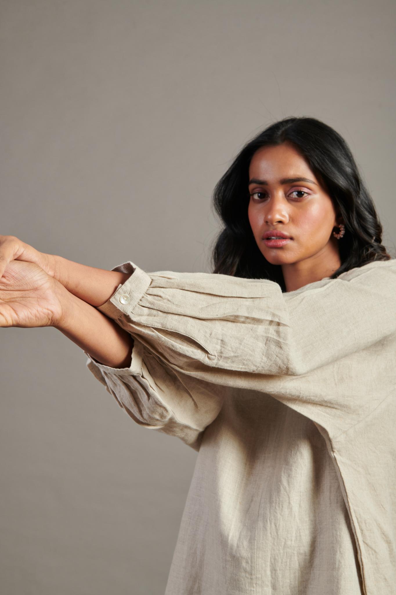 Undyed Linen Billow Shorts Set - CiceroniCo-ord SetSaphed