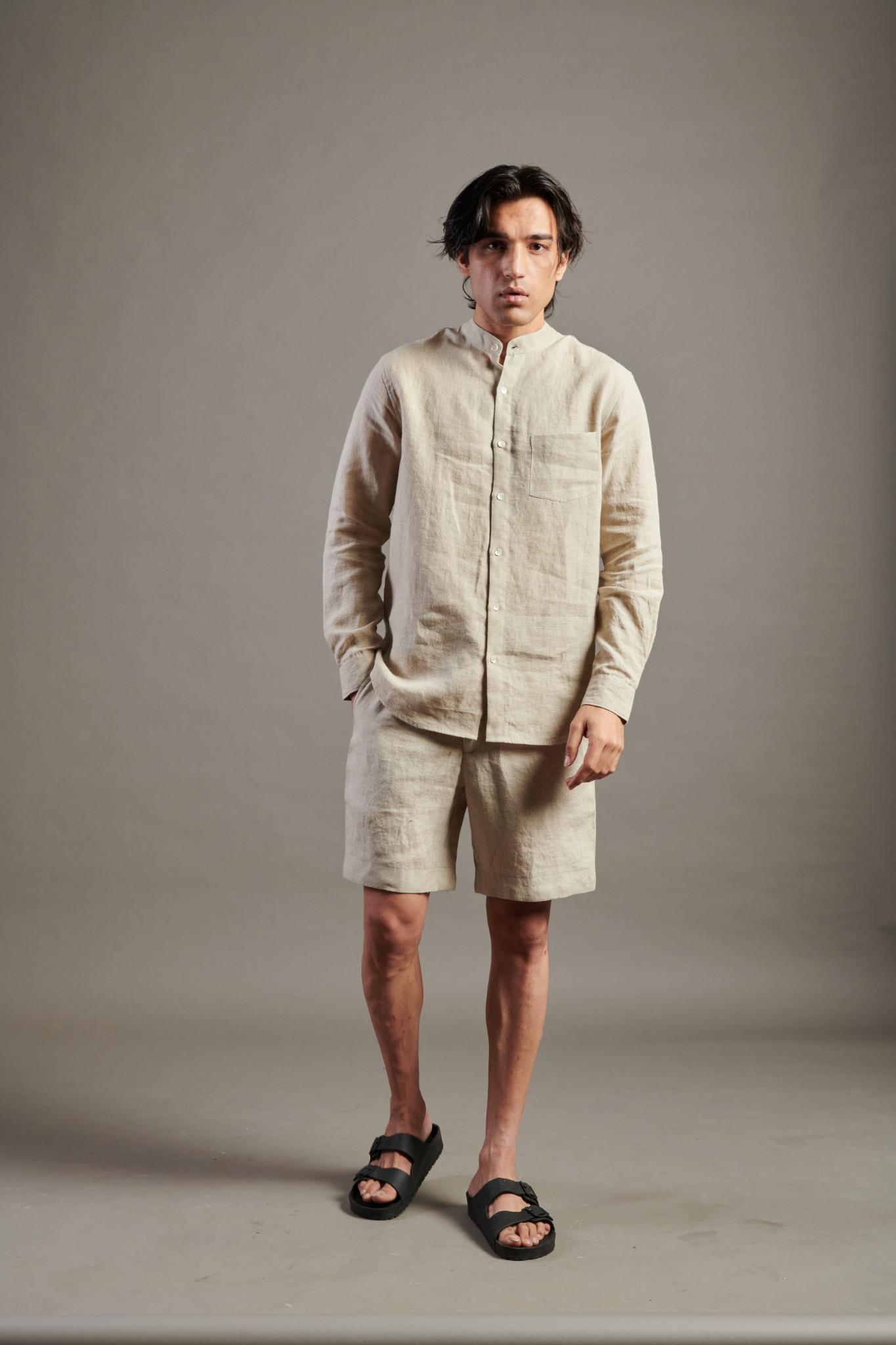 Undyed Linen Golf Shorts - CiceroniShortsSaphed