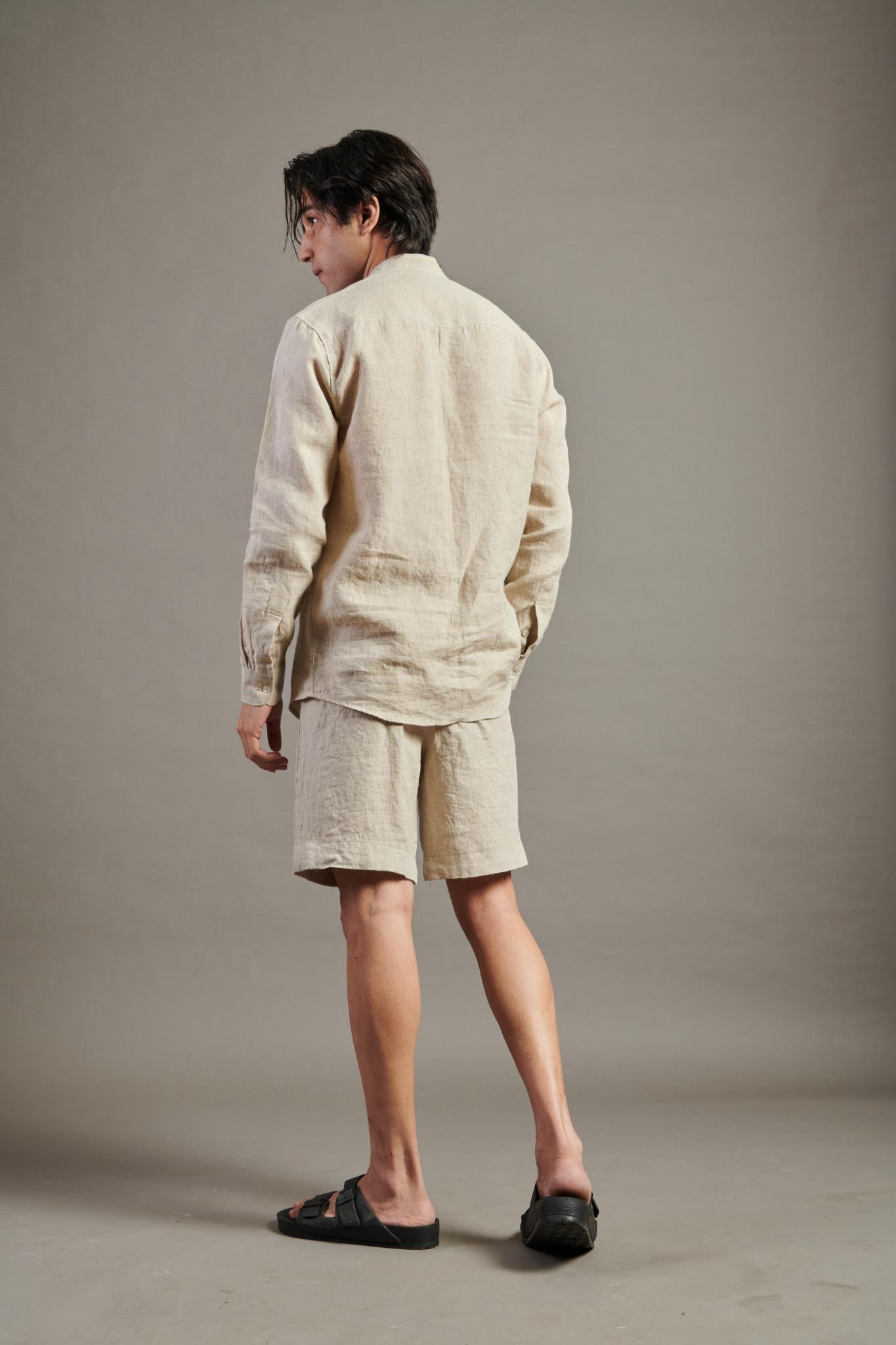 Undyed Linen Golf Shorts - CiceroniShortsSaphed