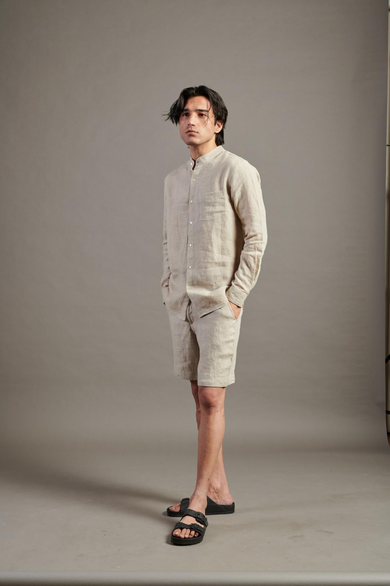 Undyed Linen Golf Shorts - CiceroniShortsSaphed