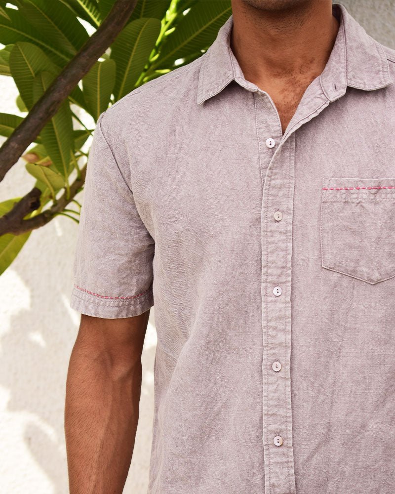 Unisex Grey Linen Shirt - CiceroniShirtSonica Sarna