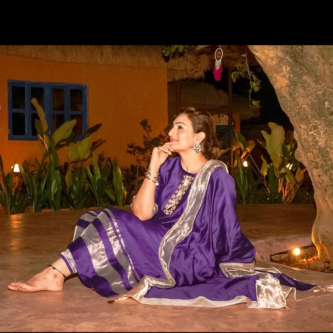 Violet Chanderi Silk Kurta Set with Dupatta - CiceroniKurta Set, Festive wearBhavik Shah