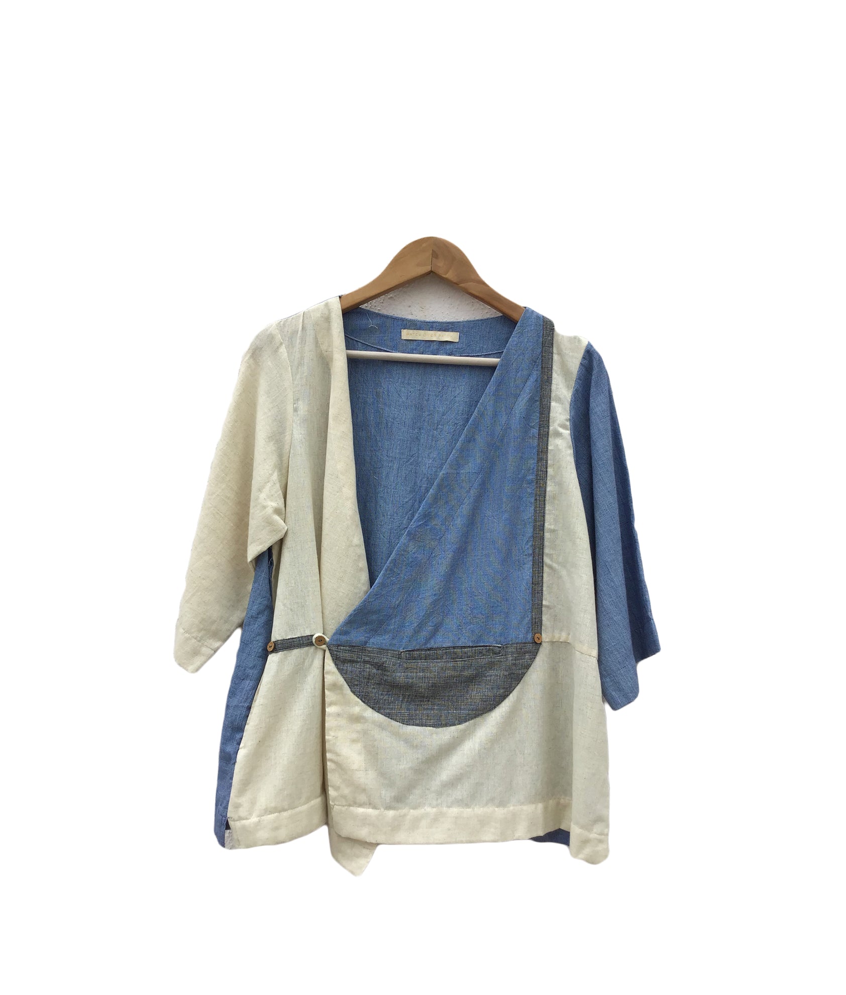 Wrap Top In Grey/Blue - CiceroniPatch Over Patch