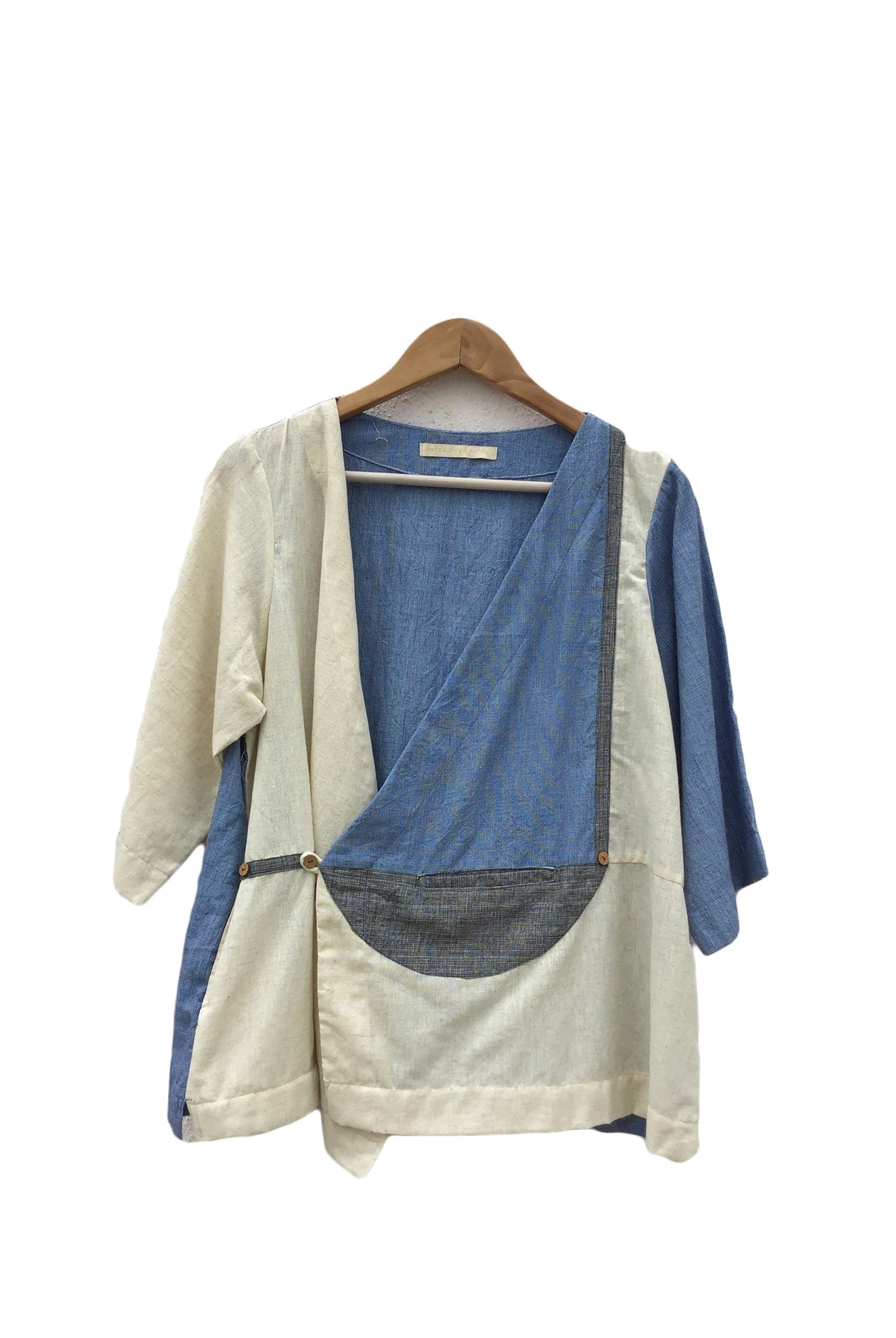 Wrap Top In Grey/Blue - CiceroniPatch Over Patch