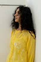 Yellow Crinkled Cotton Dress - CiceroniDressesSilai Studio