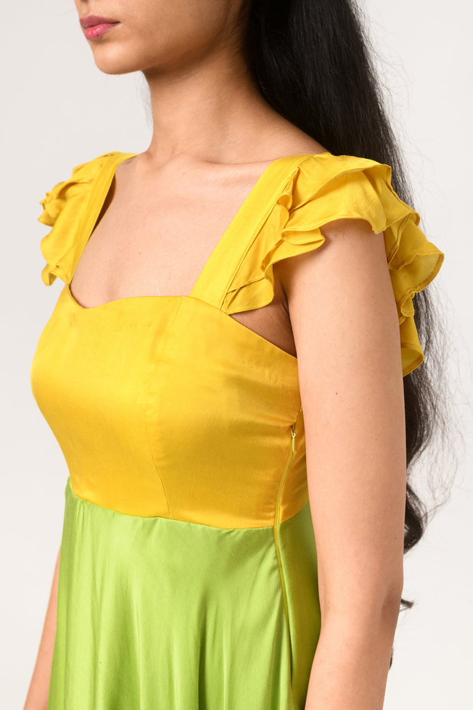 Yellow-Green Umbrella Dress - CiceroniNeora