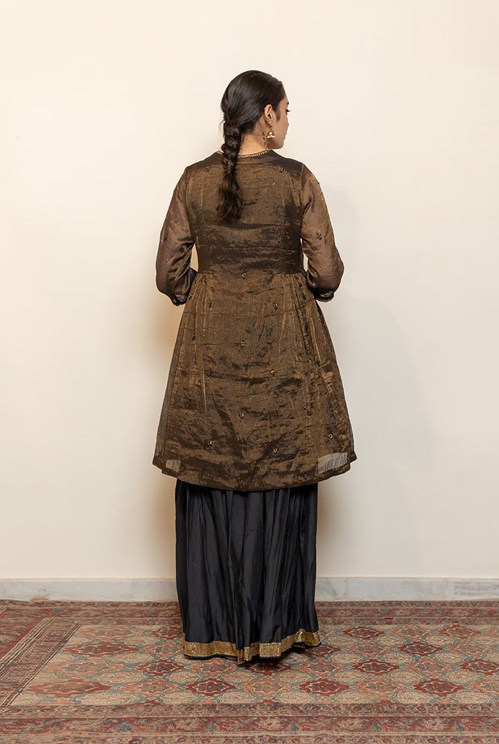 Zareen Gharara Set - Black - CiceroniKurta Set, Festive wearNirjara
