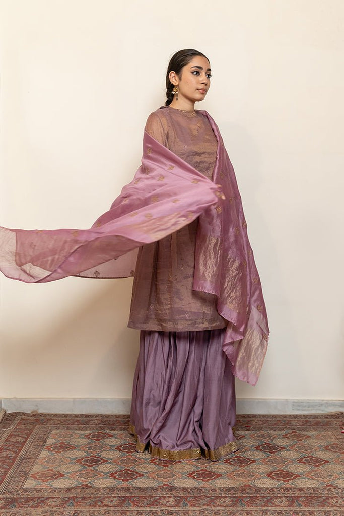 Zareen Gharara Set - Lilac (Set of 3) - CiceroniKurta Set, Festive wearNirjara