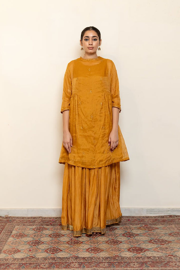 Zareen Gharara Set - Mustard - CiceroniKurta Set, Festive wearNirjara
