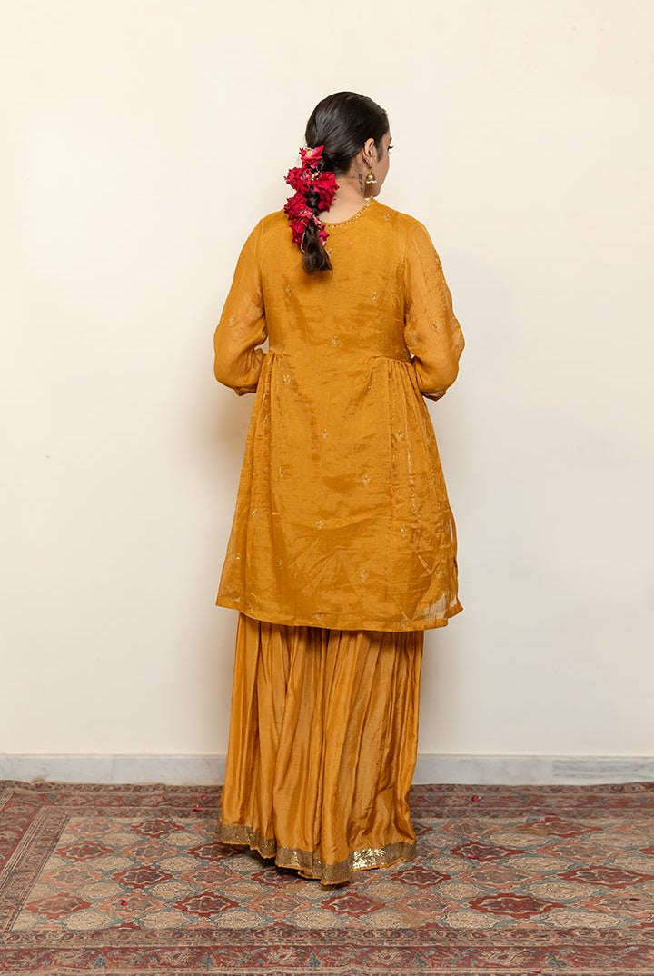 Zareen Gharara Set - Mustard - CiceroniKurta Set, Festive wearNirjara