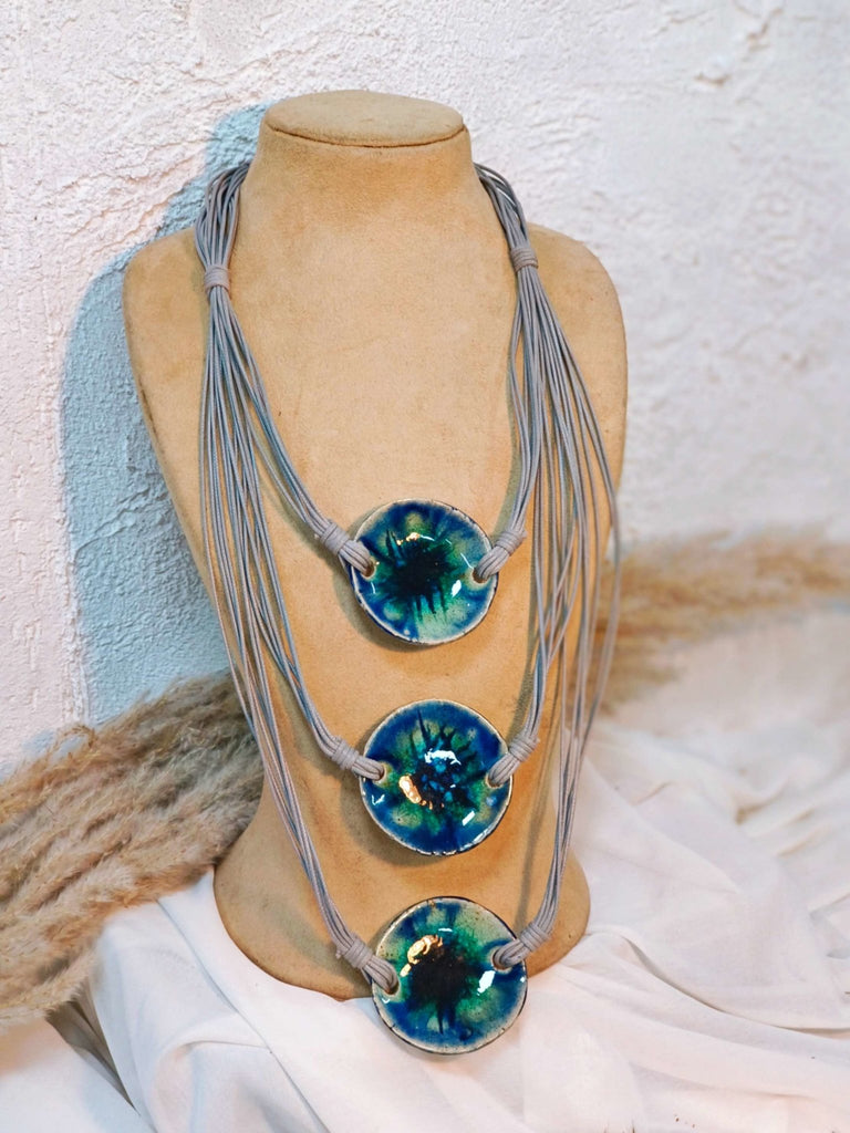 Zehra Beige and Turquoise - CiceroniNeckpieceBoundless by Shilpi